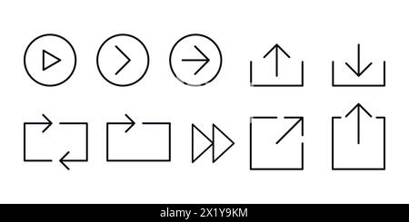 Line Arrow vector icon set Arrow Direction Icons Set Vector Graphics Illustration Stock Vector