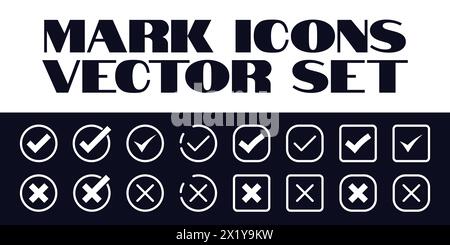 Mark Icons Set Vector Check Tick, Cross, Question, Exclamation Mark Icon Vector Graphics Stock Vector