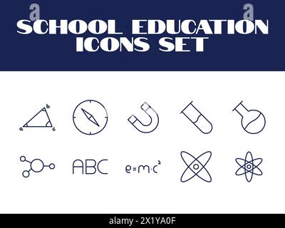 School Icons Set Vector Illustration education icon Student vector Stock Vector