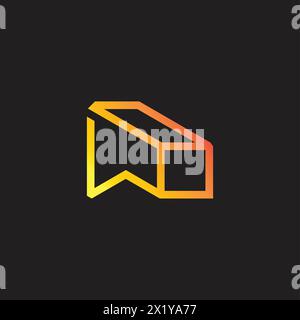 letter w gold bar simple geometric logo vector Stock Vector