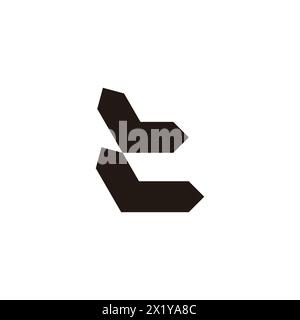 letter lt abstract simple geometric logo vector Stock Vector