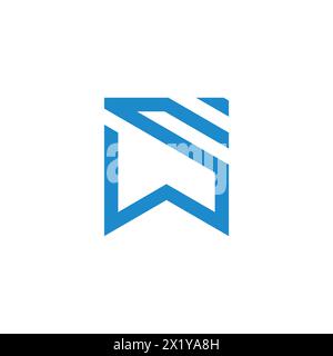 letter sw stripes arrow simple geometric logo vector Stock Vector