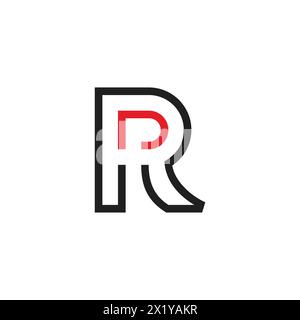 letter dr colorful thin line simple logo vector Stock Vector