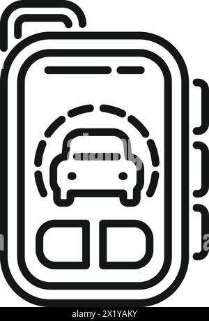 Car alarm system icon outline vector. Smart security. Keyless secure Stock Vector