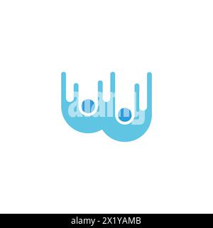 letter w water ice blue motion logo vector Stock Vector