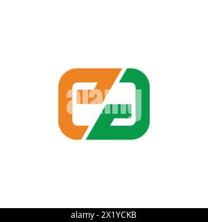letter ea colorful ambigram logo vector Stock Vector