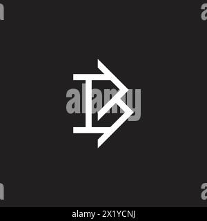 letter bh abstract line geometric simple logo vector Stock Vector
