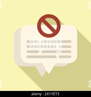 Rejected online message icon flat vector. Inform review. Check notice Stock Vector