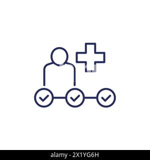 Rehab steps line icon on white Stock Vector