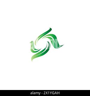 Leaf Circle Logo. Nature Leaf Icon Vector Stock Vector