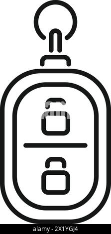 Alert smart key icon outline vector. Control vehicle. Auto smart entrance Stock Vector