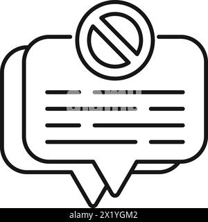 Rejected online message icon outline vector. Inform review. Check notice Stock Vector