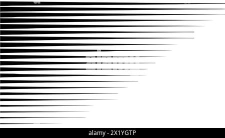 Horizontal line pattern. From thin line to thick. Parallel straight lines monochrome pattern geometric texture. Black streak. Faded dynamic backdrop. Stock Vector