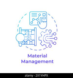Material management blue gradient concept icon Stock Vector