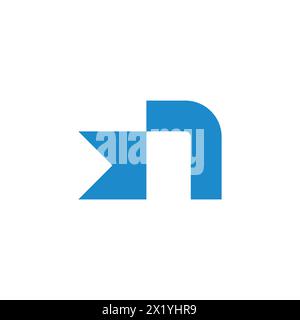 letter n book page ribbon logo vector Stock Vector