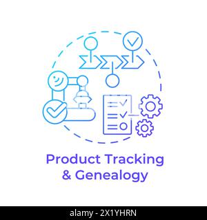 Product tracking and genealogy blue gradient concept icon Stock Vector