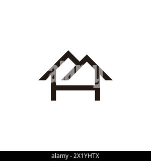 letter h home resident roof symbol logo vector Stock Vector