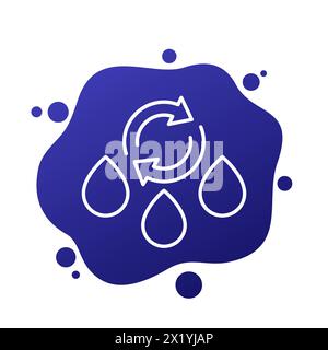 reuse water icon, line vector Stock Vector