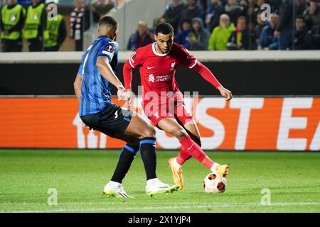 Cody Gakpo (Liverpool FC) during the UEFA Europa League, Quarter-finals, 2nd leg football match between Atalanta BC and Liverpool FC on April 18, 2024 at Gewiss Stadium in Bergamo, Italy - Credit: Luca Rossini/E-Mage/Alamy Live News Stock Photo