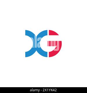 letter xg linked round geometric colorful logo vector Stock Vector