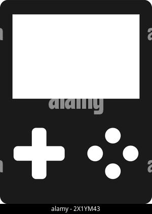 Portable video game in black and white. Handheld video game icon. Stock Vector