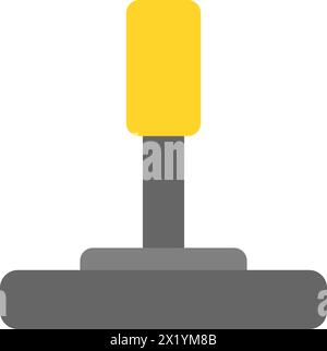 Retro video game controller in yellow color. Retro video game controller icon. Stock Vector