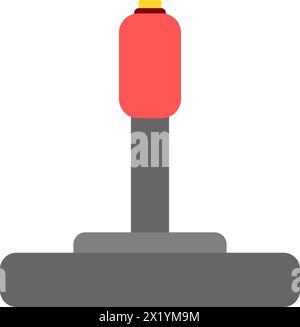 Retro video game controller in red color. Retro video game controller icon. Stock Vector