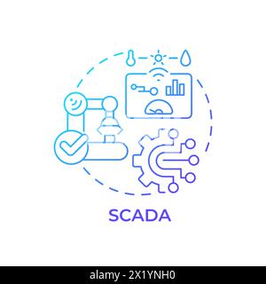 SCADA blue gradient concept icon Stock Vector