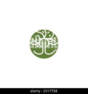 Leaf Growth logo Simple. Tree Logo vector Stock Vector