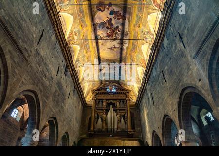 Ceiling painting of the Cathedral of San Michele in Albenga, Riviera di Ponente, Liguria, Italy, Europe Stock Photo