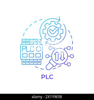 PLC blue gradient concept icon Stock Vector