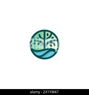Oak Logo Simple Design, Tree Growth, Nature Design Stock Vector