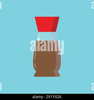 Soya sauce semi flat design. Vector modern illustration. Stock Vector