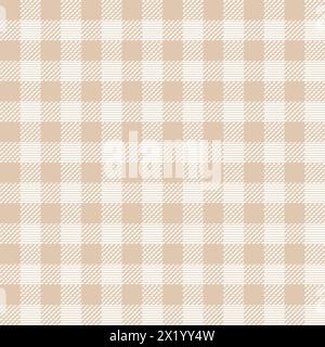 Classic tweed tartan plaid style pattern. Geometric check print in beige color. Classical English background Glen plaid for textile fashion design. Stock Vector