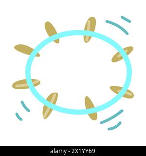 Instrument tambourine icon simple vector. Music drum for music background or banner. Stock Vector