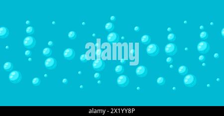 Pattern with turquoise bubbles. Abstract air balls in liquid. Stock Vector