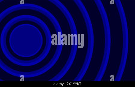 abstract wavy blue circles background Stock Vector