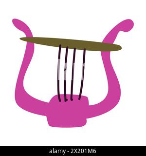 Musical harp, lyre. Classical music vector illustration. For music party invitation background, greeting card, banner. Stock Vector