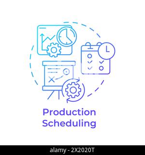 Production scheduling blue gradient concept icon Stock Vector
