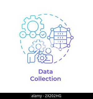 Data collection blue gradient concept icon Stock Vector
