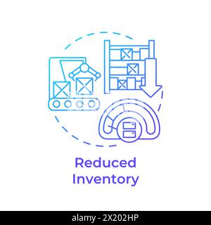 Reduced inventory blue gradient concept icon Stock Vector
