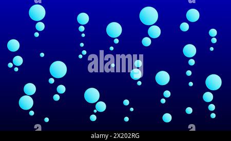 bubbles on deep water. blue background Stock Vector