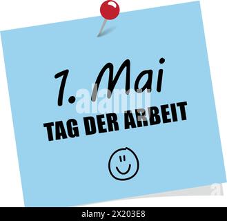 simple note 1 may labor day vector illustration Stock Vector