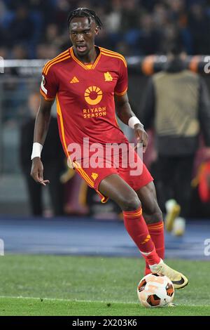 Roma, Lazio. 18th Apr, 2024. Tammy Abraham of AS Roma during the Uefa Europa League quarter final second leg match AS Roma v Milan at Olimpico stadium in Rome, Italy, 18th April, 2024. AllShotLive Credit: Sipa USA/Alamy Live News Stock Photo