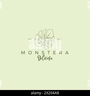Monstera Deliciosa Logo Vector. Monstera Icon Stock Vector