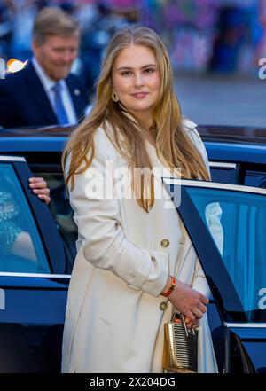 AMSTERDAM 18-04-2024 Gala Princess Amalia visited the exhibition DUO, Beyond Two Visions A Spanish Dutch Creative Collaboration of ten Spanish and Dutch muralists, in the STRAAT Museum on the last day of the 2 days statevisit to the Netherlands Netherlands OUT/Point de Vue OUT Stock Photo
