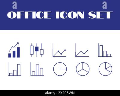 Line Office Icons Set Vector Office Business Illustration Icons set Stock Vector