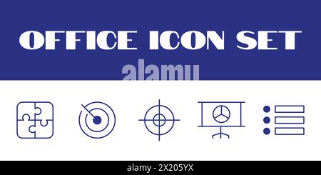 Line Office Icons Set Vector Office Business Illustration Icons set Stock Vector