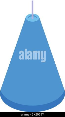 Festive blue petard icon isometric vector. Pyramid form. Modern design Stock Vector