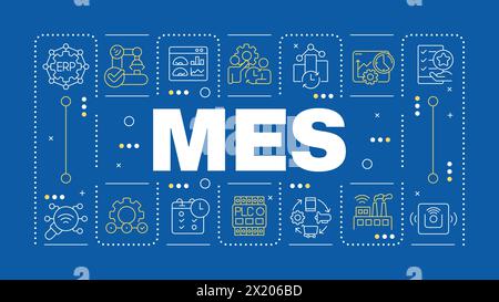 MES blue word concept Stock Vector